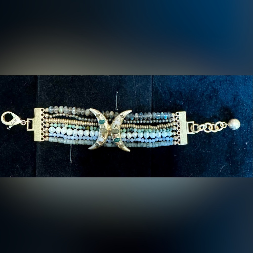 Lulu Frost Gold and Blue Beaded Bracelet